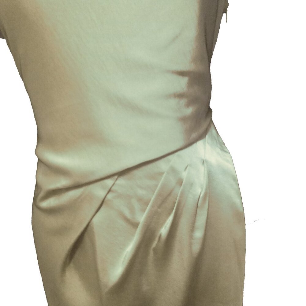 Reiss Cream Asymmetrical Sleeveless Draped Dress - Picture 5 of 8